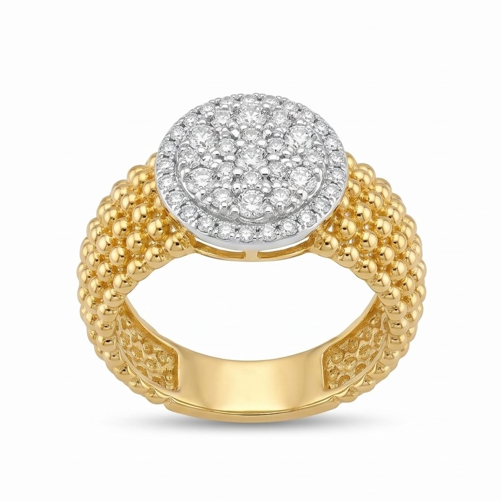 18KT Yellow Gold 0.83 Carat Round Diamond Ring | Innocence Design LR-8528