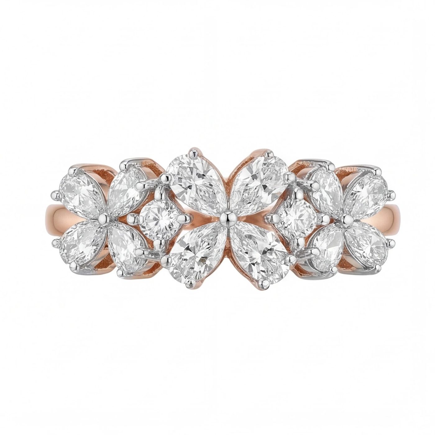 18KT Yellow Gold 1.02 Carat Pear & Brilliant & Princess Diamond Ring | Innocence Design 2433R23