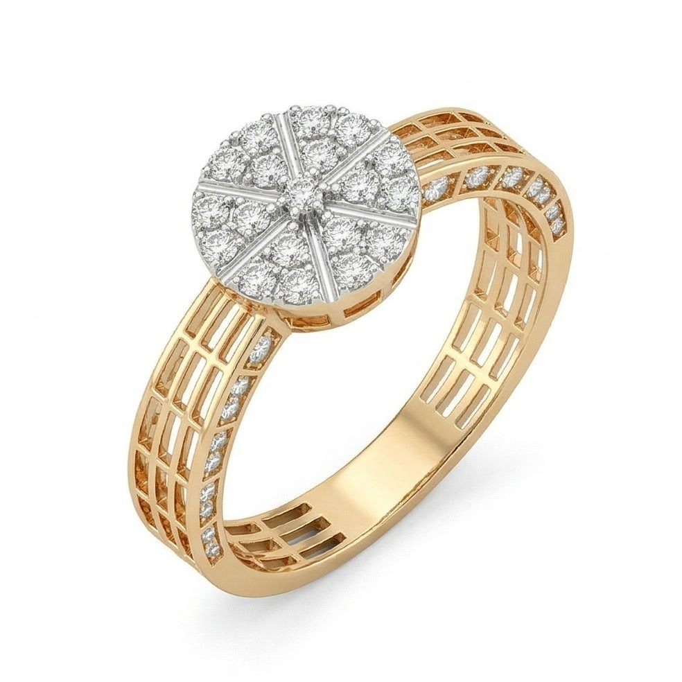 18KT Yellow Gold 0.27 Carat Round Diamond Ring | Innocence Design LR-205550/A