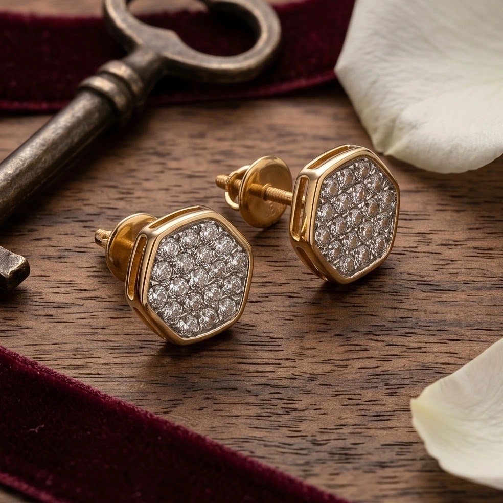 18KT Yellow Gold 0.64 Carat Round Diamond Earrings | Innocence Design E-20722