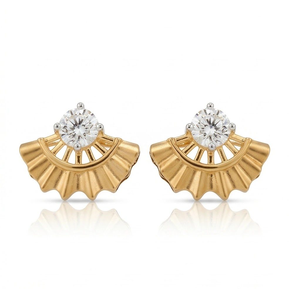 18KT Yellow Gold 0.57 Carat Round Diamond Earrings | Innocence Design 25457584