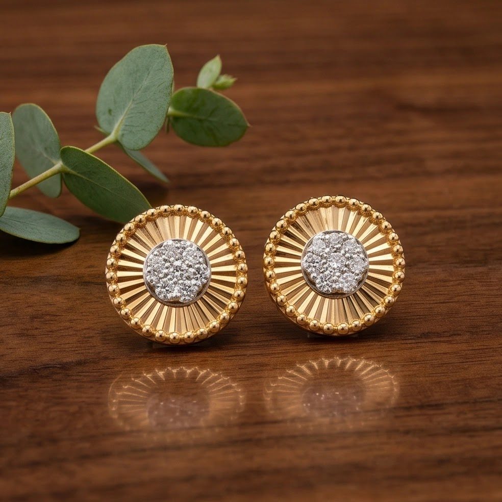 18KT Yellow Gold 0.34 Carat Round Diamond Earrings | Innocence Design E-20935