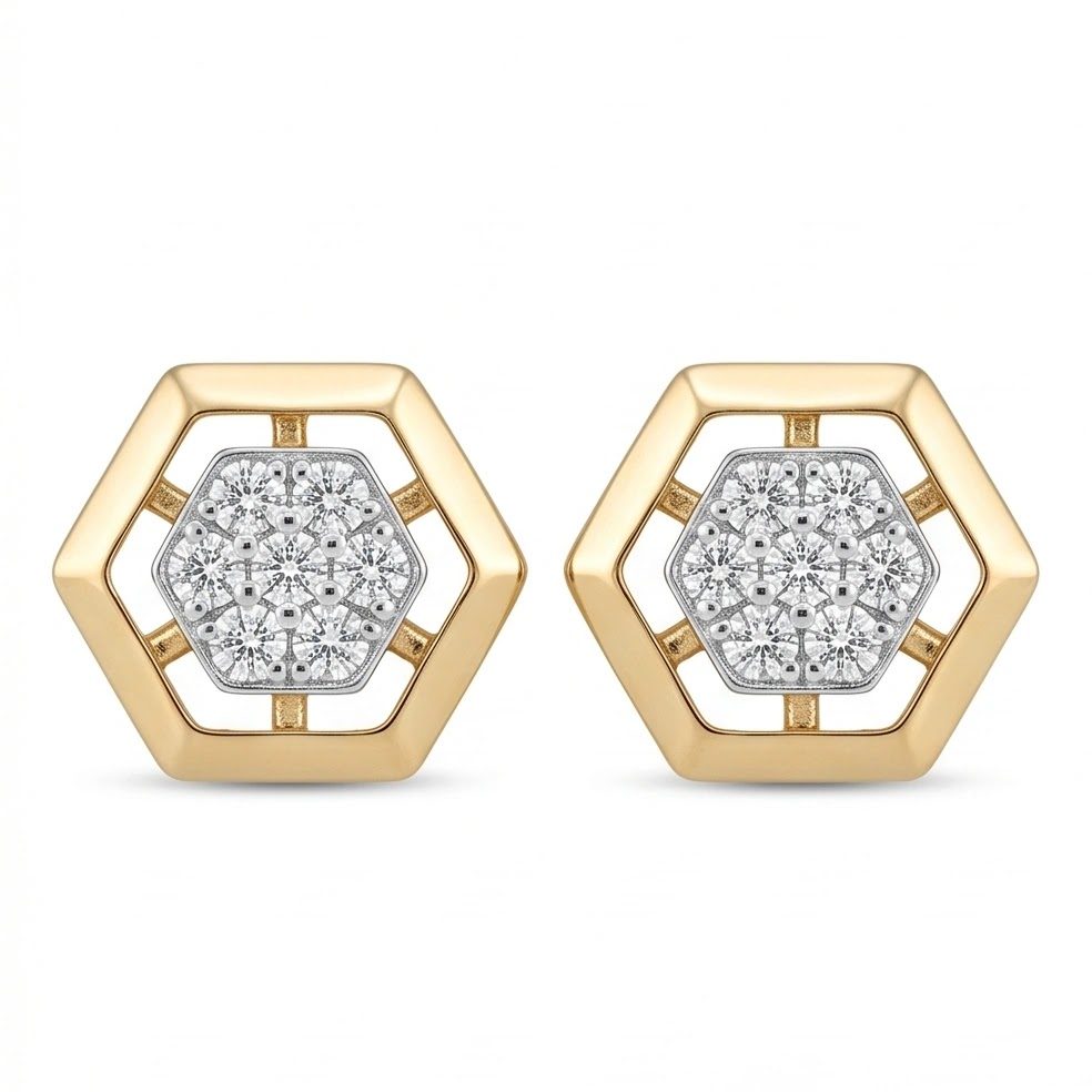 18KT Yellow Gold 0.46 Carat Round Diamond Earrings | Innocence Design E-21592