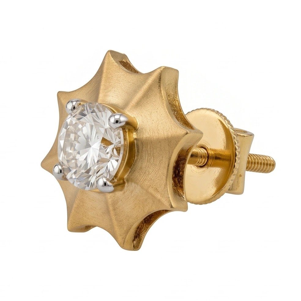 18KT Yellow Gold 0.47 Carat Round Diamond Earrings | Innocence Design E-21790