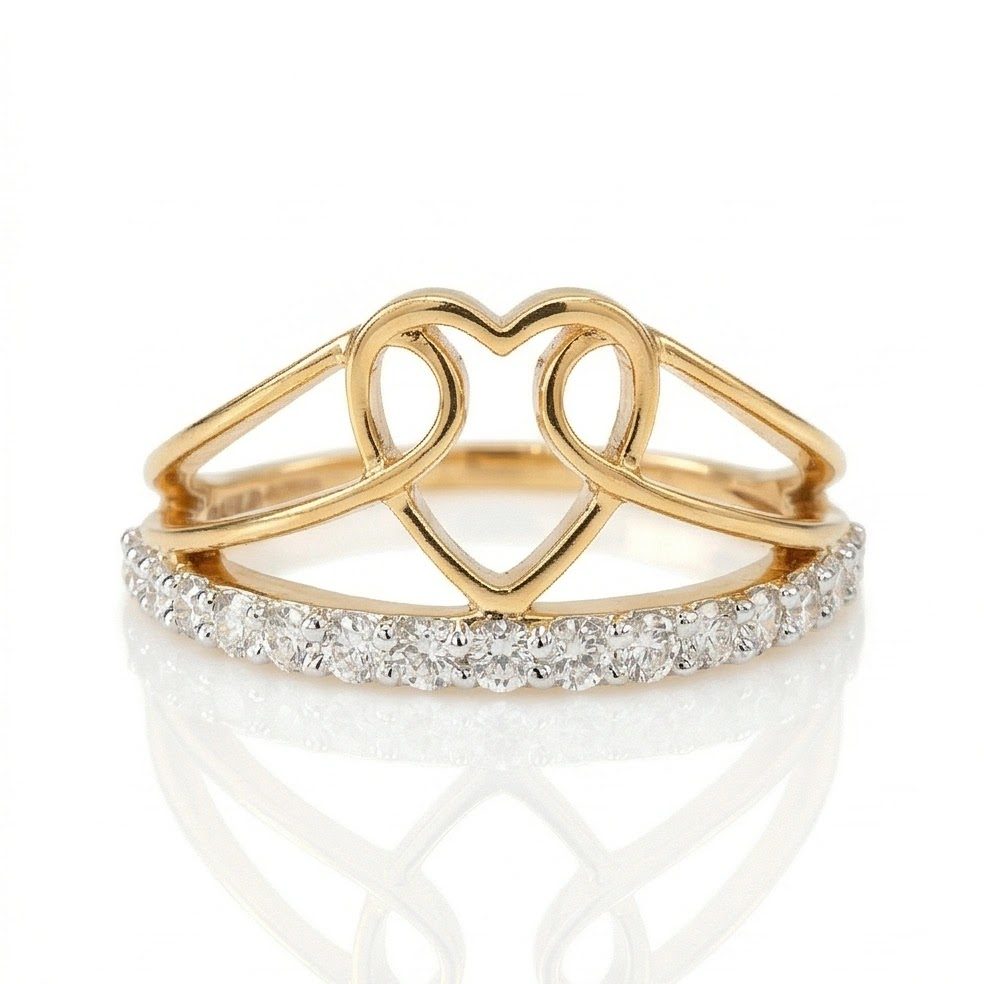 18KT Yellow Gold 0.29 Carat Round Diamond Ring | Innocence Design LR-21563