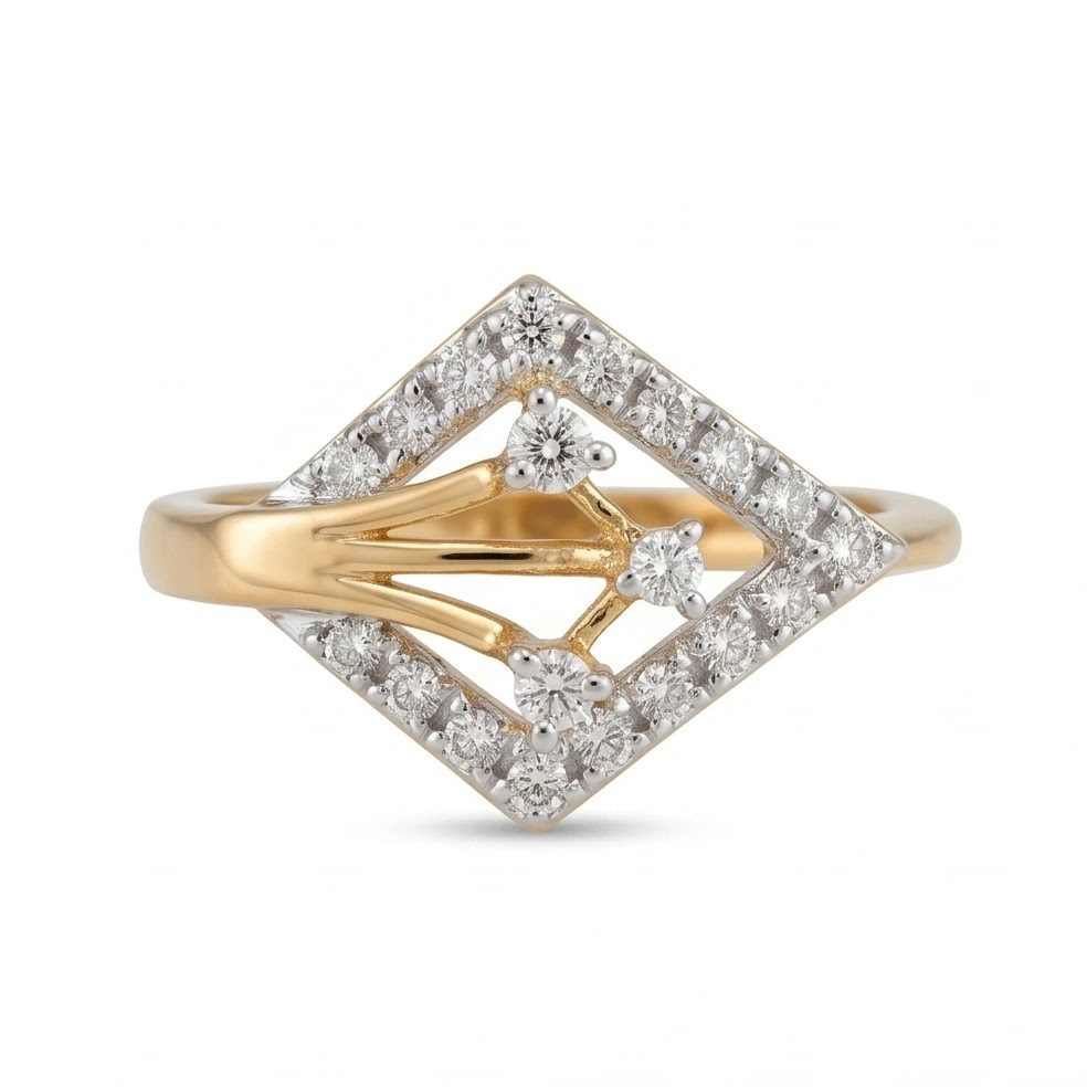 18KT Yellow Gold 0.26 Carat Round Diamond Ring | Innocence Design LR-21514