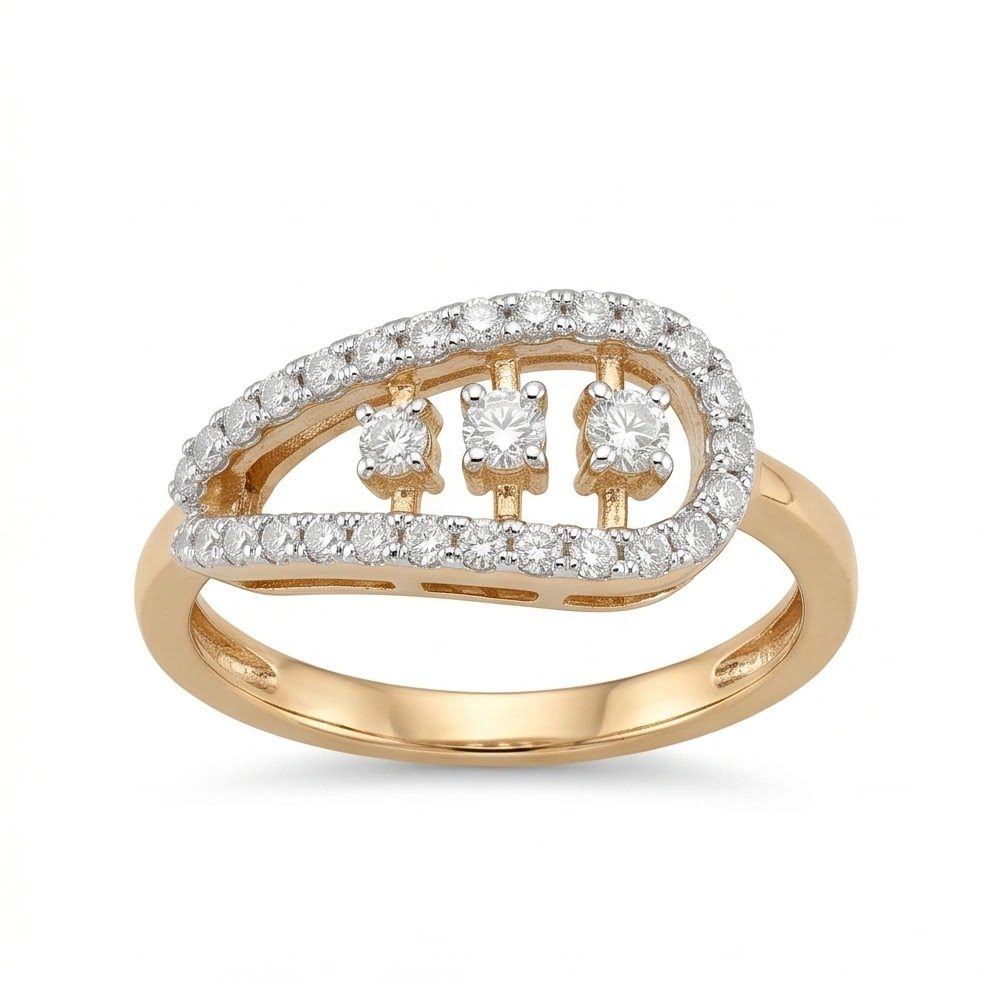 18KT Yellow Gold 0.37 Carat Round Diamond Ring | Innocence Design LR-21559