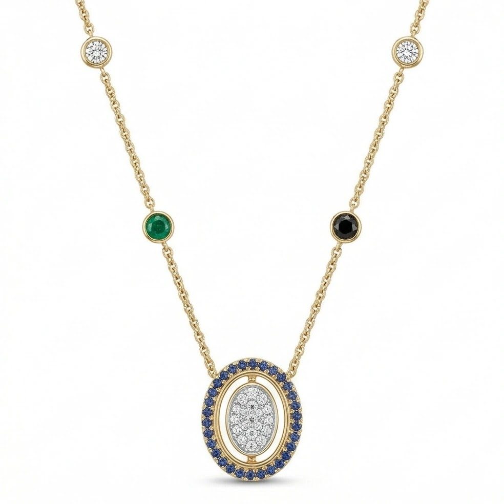 18KT Yellow Gold 0.7 Carat Round Diamond Necklace | Innocence Design N-21134