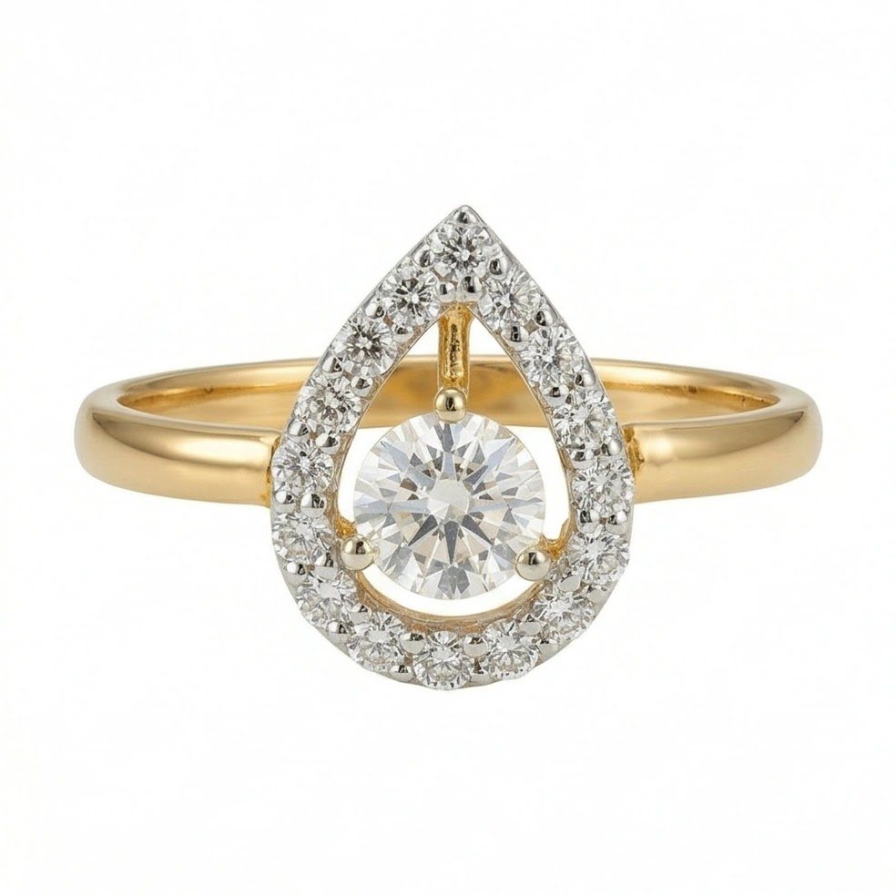18KT Yellow Gold 0.48 Carat Round Diamond Ring | Innocence Design LR-21797