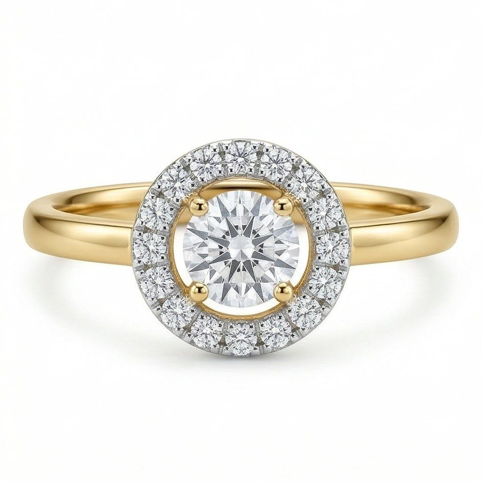 18KT Yellow Gold 0.47 Carat Round Diamond Ring | Innocence Design LR-21796
