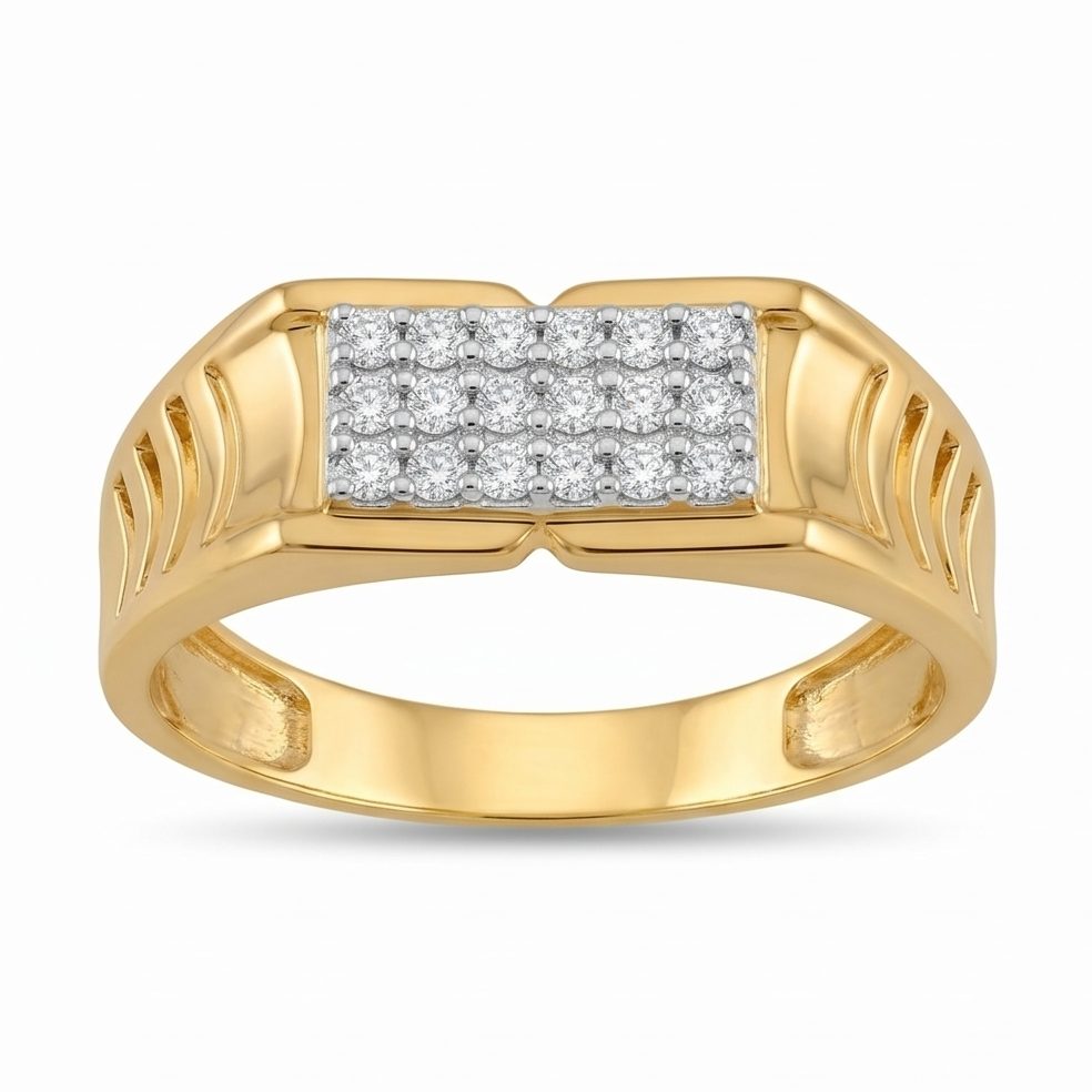 18KT Yellow Gold 0.26 Carat Round Diamond Ring | Innocence Design GR-21998
