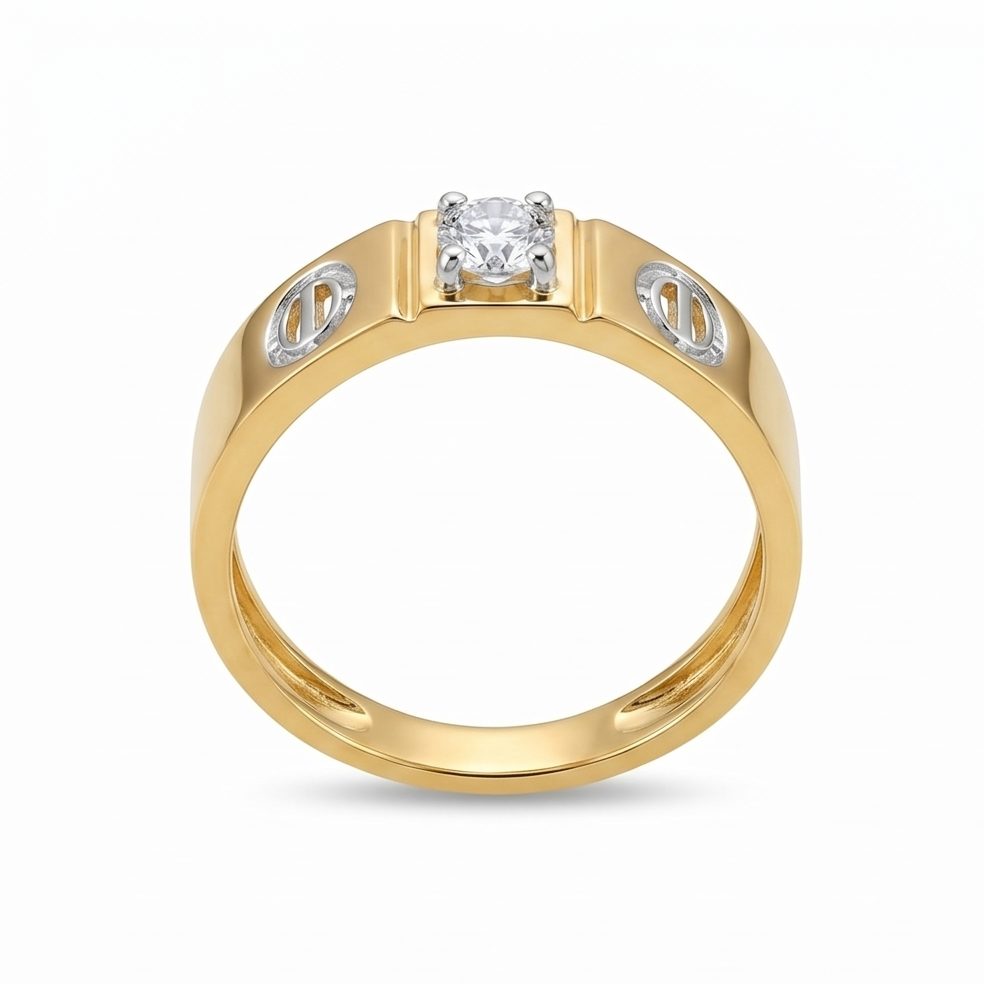18KT Yellow Gold 0.35 Carat Round Diamond Ring | Innocence Design GR-21329