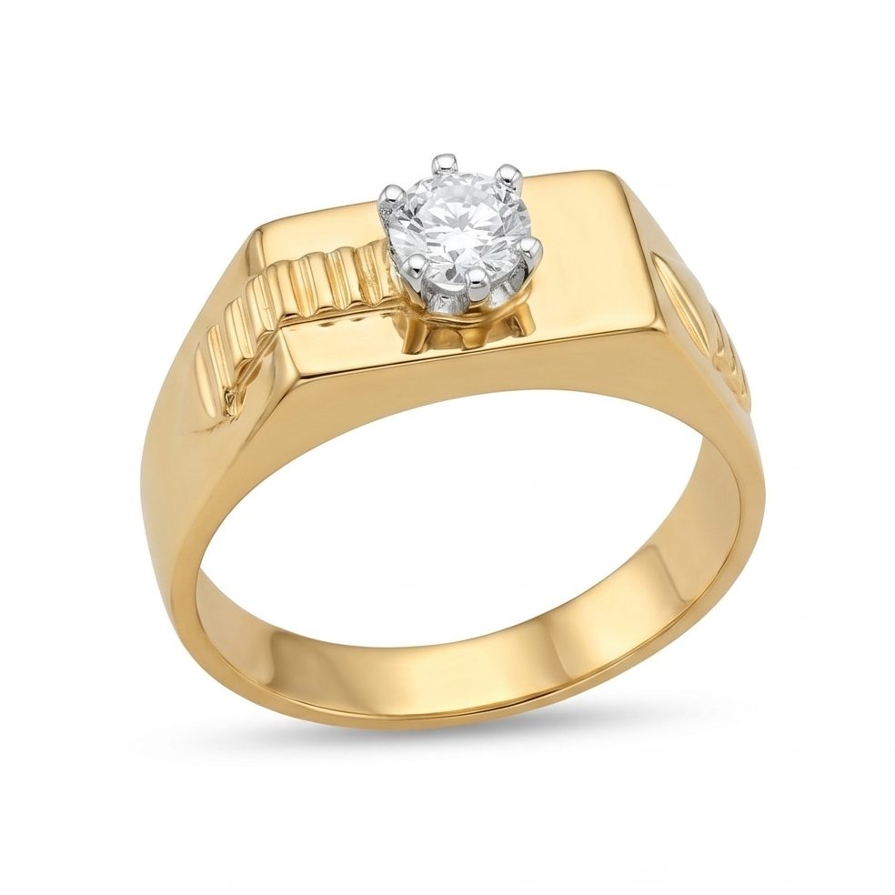 18KT Yellow Gold 0.31 Carat Round Diamond Ring | Innocence Design GR-21241