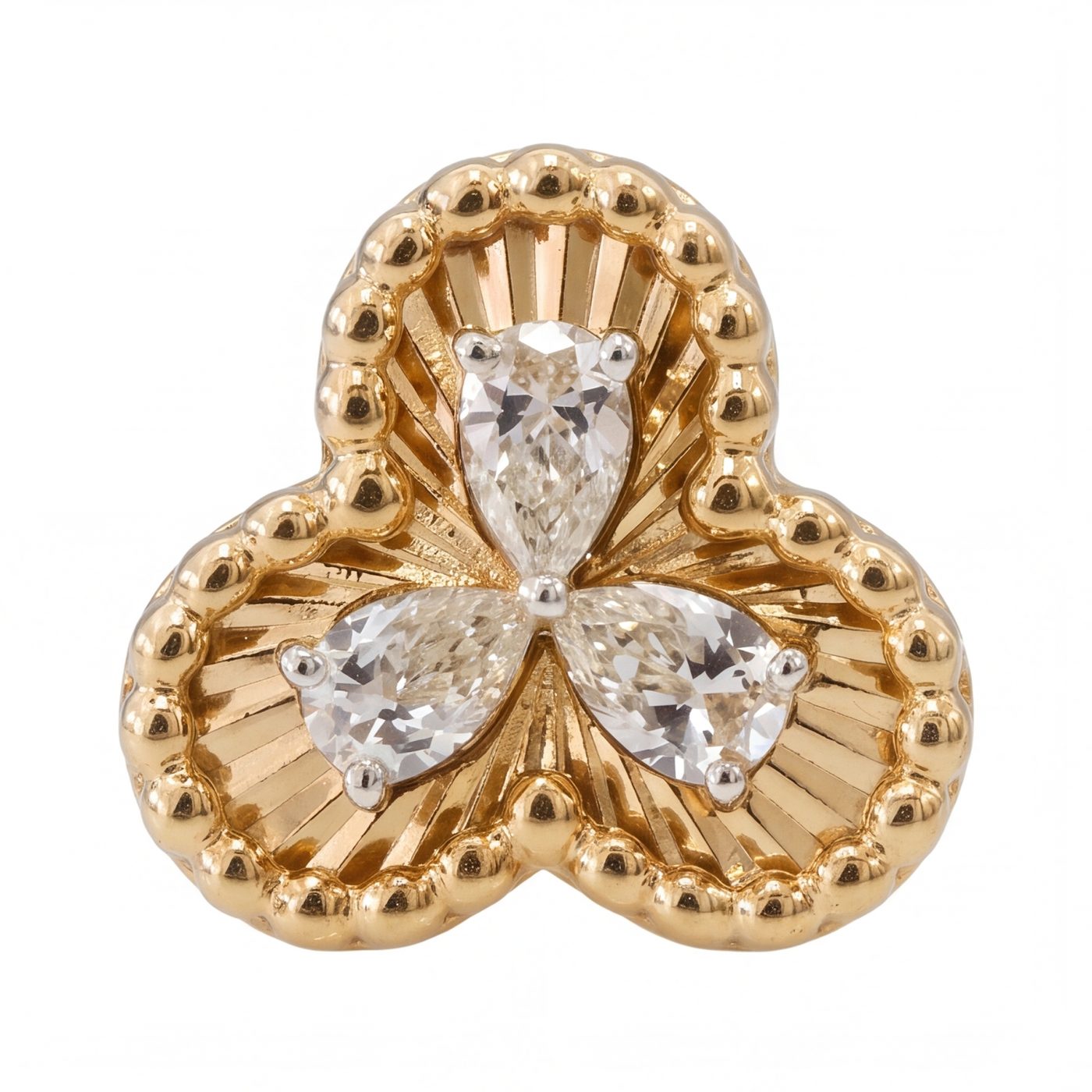 18KT Yellow Gold 0.49 Carat Pear Diamond Earrings | Innocence Design E-20603