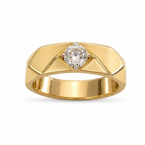 18KT Yellow Gold 0.71 Carat Round Diamond Ring | Innocence Design 15220861