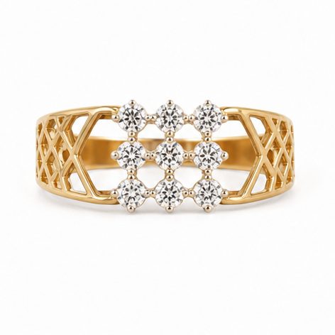 18KT Yellow Gold 0.36 Carat Round Diamond Ring | Innocence Design GR-21321