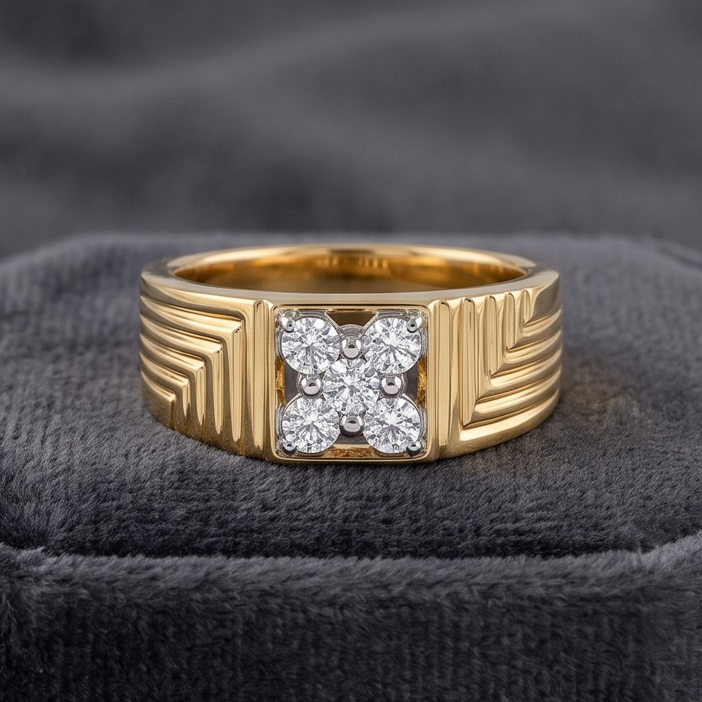 18K Yellow Gold 0.34 Carat Round Diamond Ring | Innocence Design GR-22071