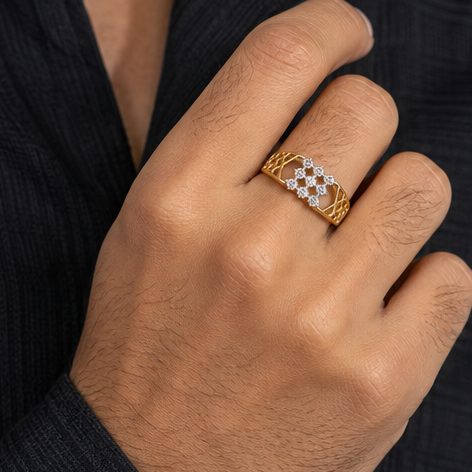 18KT Yellow Gold 0.36 Carat Round Diamond Ring | Innocence Design GR-21321