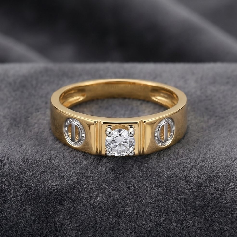 18KT Yellow Gold 0.35 Carat Round Diamond Ring | Innocence Design GR-21329