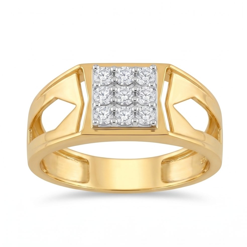 18KT Yellow Gold 0.38 Carat Round Diamond Ring | Innocence Design GR-22072
