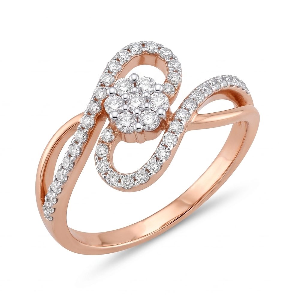 18KT Yellow Gold 0.43 Carat Round Diamond Ring | Innocence Design LR-2813