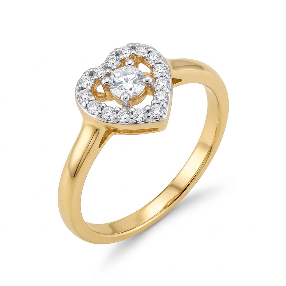 18KT Yellow Gold 0.3 Carat Round Diamond Ring | Innocence Design LR-21622