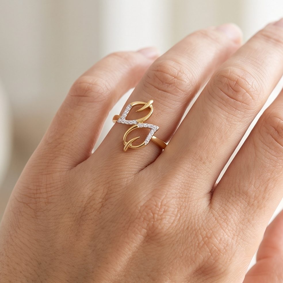 18KT Yellow Gold 0.1 Carat Round Diamond Ring | Innocence Design LR-20690/B
