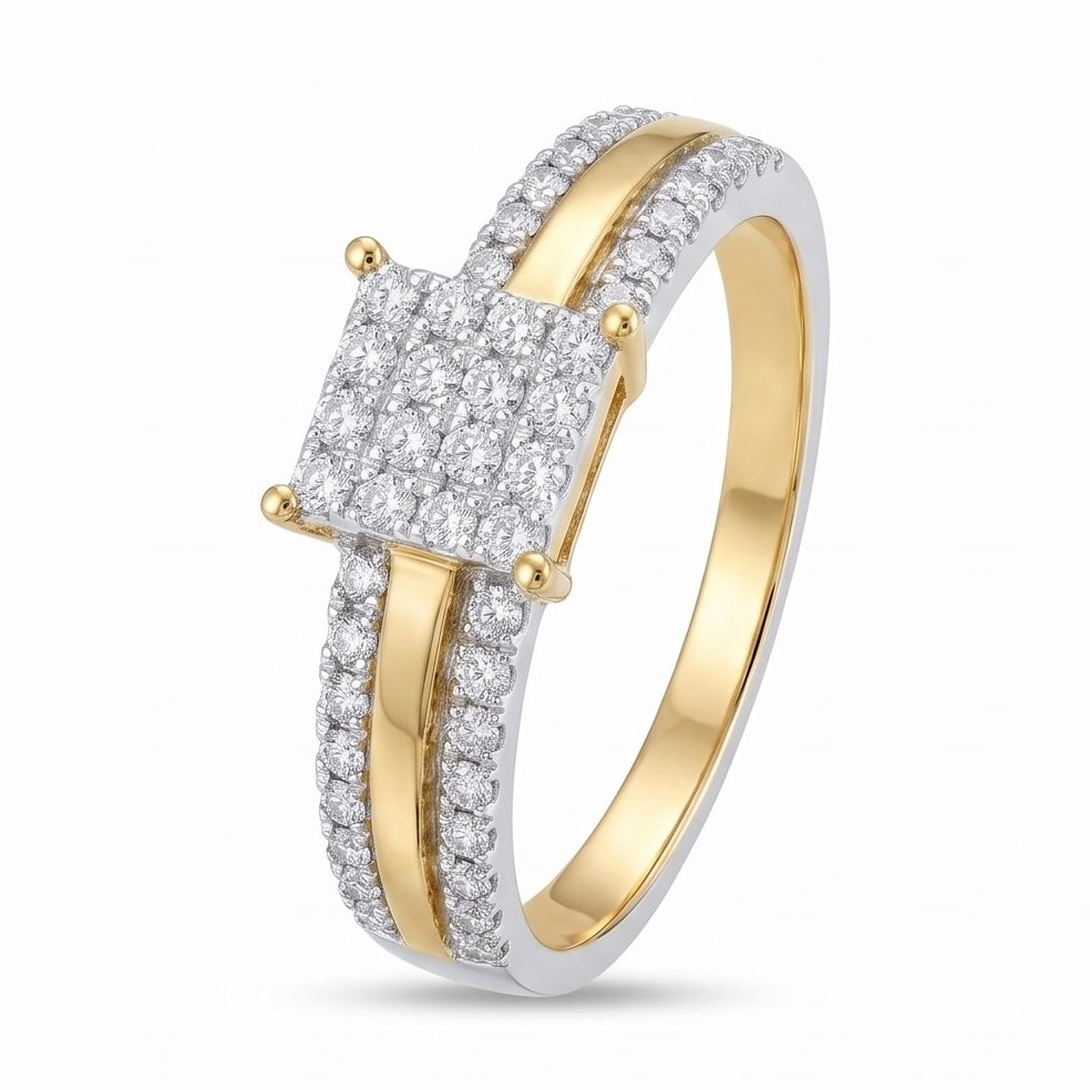 14KT Yellow Gold 0.34 Carat Round Diamond Ring | Innocence Design LR-21227