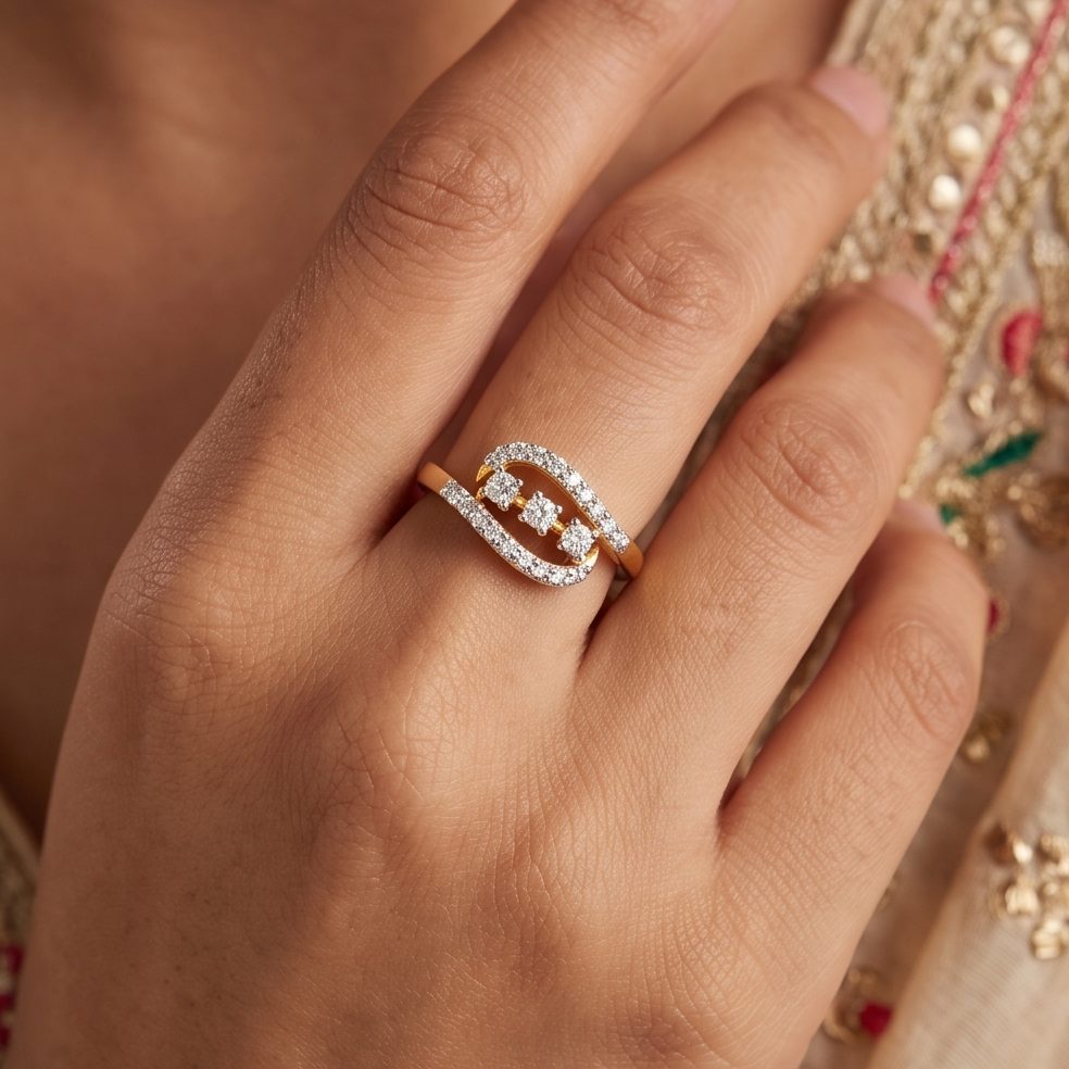 18KT Yellow Gold 0.49 Carat Round Diamond Ring | Innocence Design LR-21564