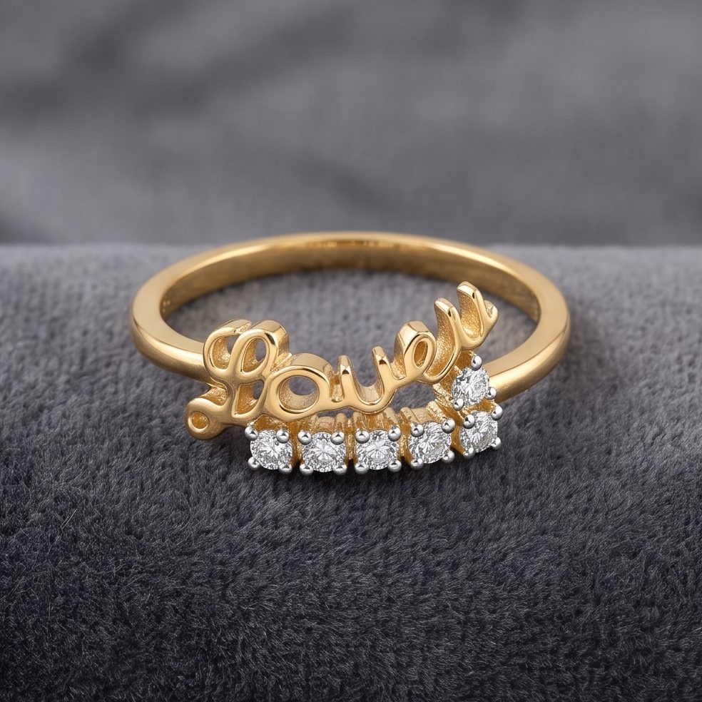 18KT Yellow Gold 0.1 Carat Round Diamond Ring | Innocence Design LR-21518