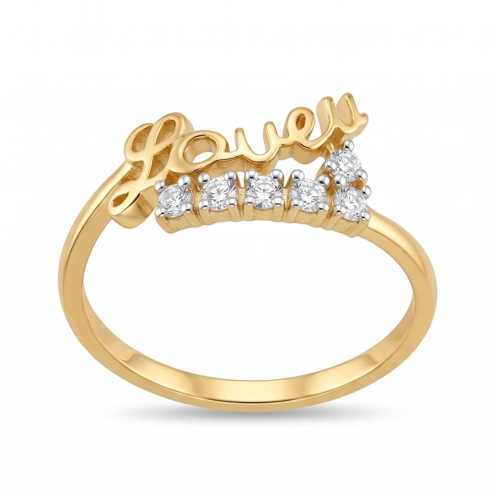 18KT Yellow Gold 0.27 Carat Round Diamond Ring | Innocence Design LlR-21198