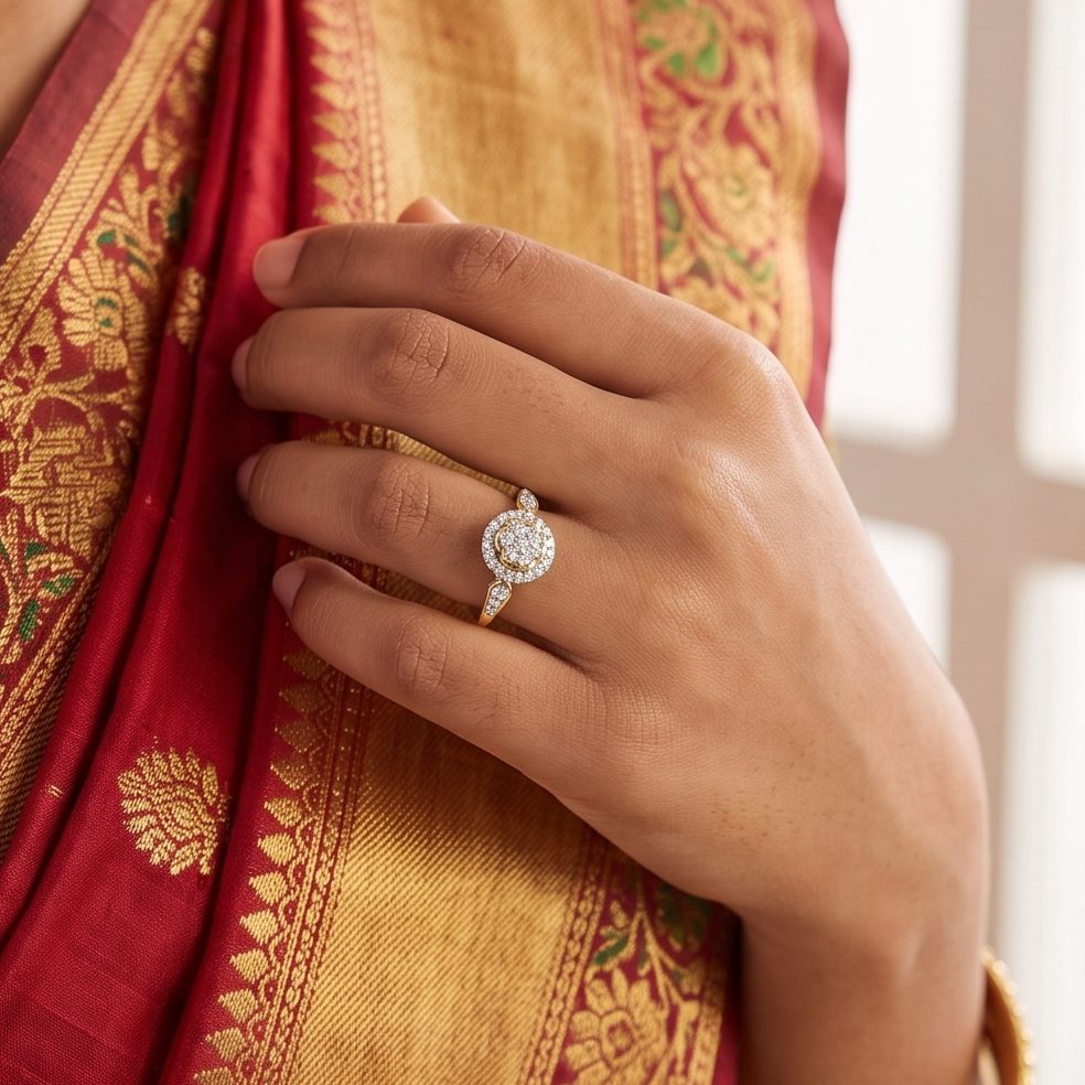 14KT Yellow Gold 0.33 Carat Round Diamond Ring | Innocence Design LR-21222