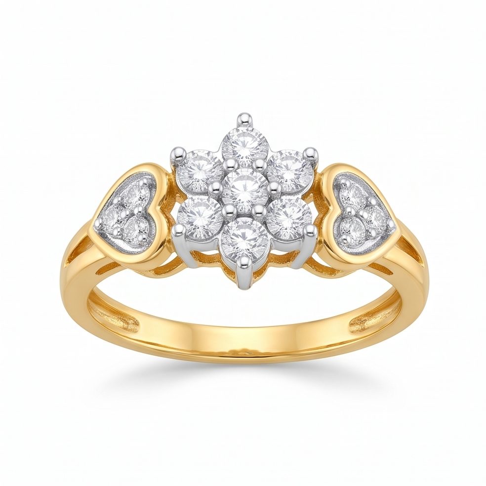 18KT Yellow Gold 0.28 Carat Round Diamond Ring | Innocence Design LR-21145