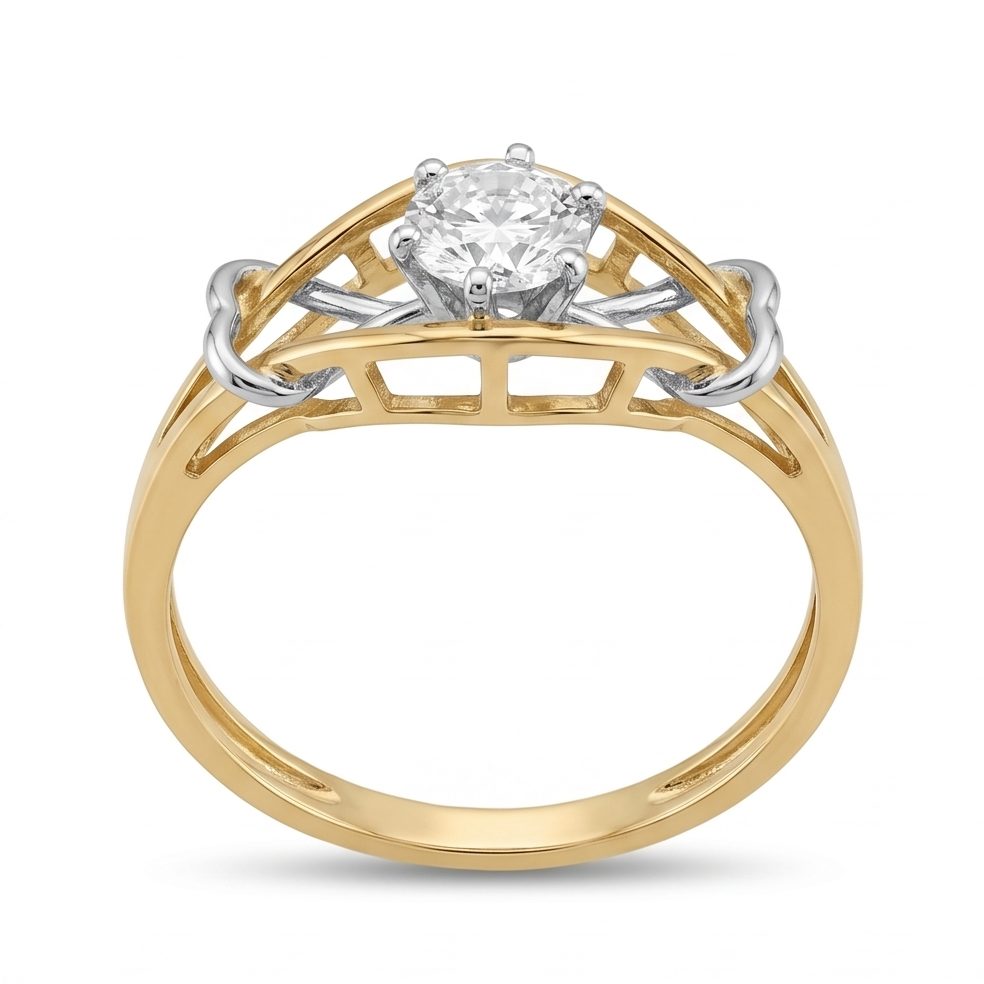 18KT Yellow Gold 0.43 Carat Round Diamond Ring | Innocence Design LR-20714