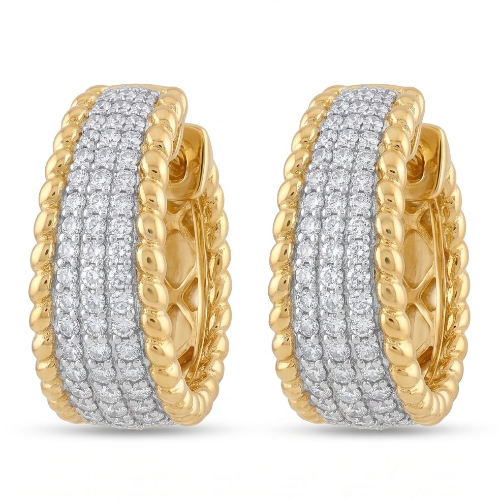 18KT Yellow Gold 0.79 Carat Round Diamond Earrings | Innocence Design E-20605