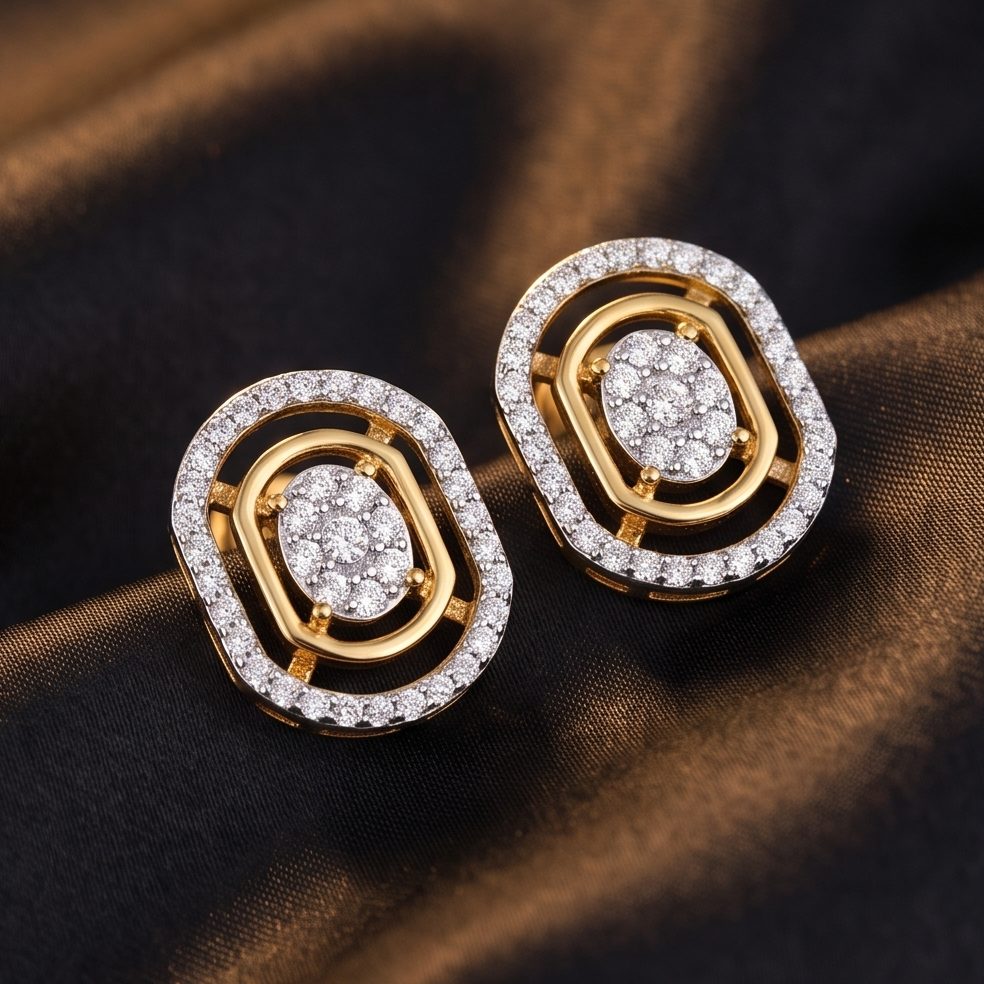 18KT Yellow Gold 0.53 Carat Round Diamond Earrings | Innocence Design ER006132