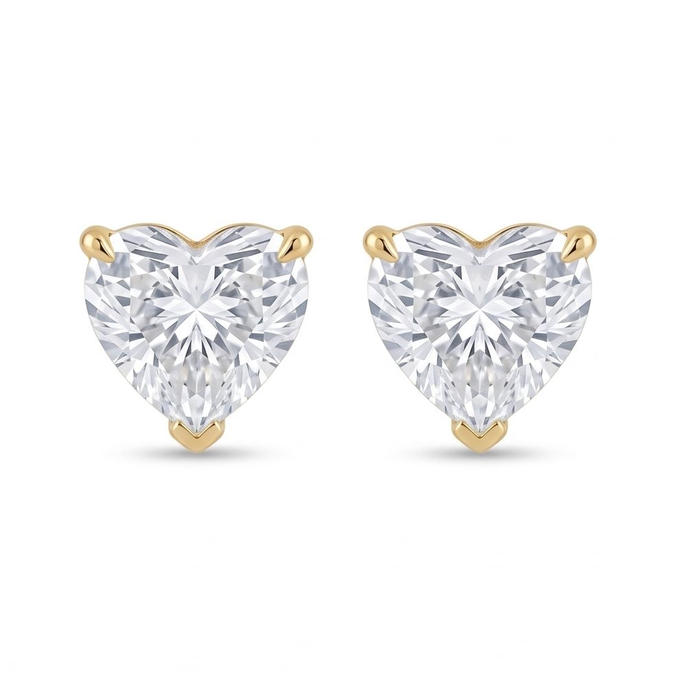 18KT Yellow Gold 0.6 Carat Round Diamond Earrings | Innocence Design 82891301