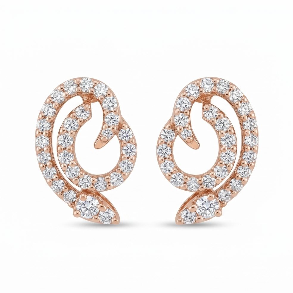 18KT Yellow Gold 0.53 Carat Round Diamond Earrings | Innocence Design E-20391