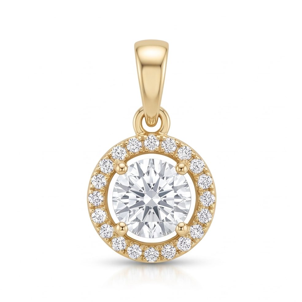 18KT Yellow Gold 0.41 Carat Diamond Pendant | Innocence Design P-20130
