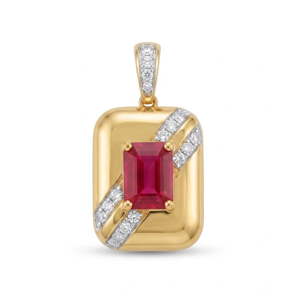 18KT Yellow Gold 0.2 Carat Round Diamond Pendant | Innocence Design P-21234
