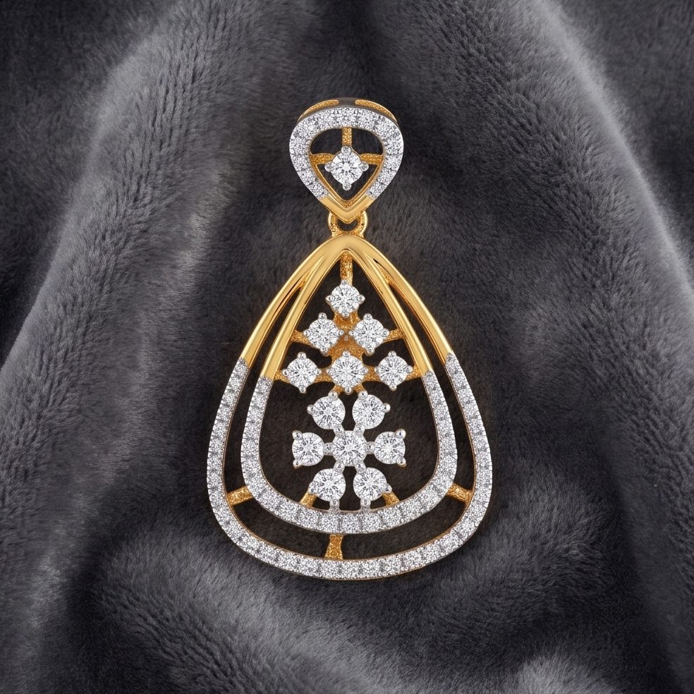 18KT Yellow Gold 0.61 Carat Round Diamond Pendant | Innocence Design SP001115