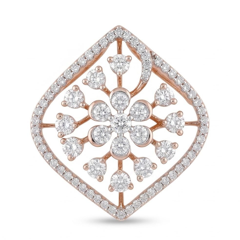 18KT Rose Gold 0.59 Carat Round Diamond Pendant | Innocence Design PS707264
