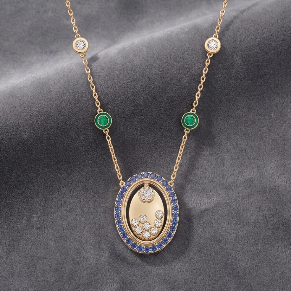 18KT Yellow Gold 0.7 Carat Round Diamond Necklace | Innocence Design N-21134