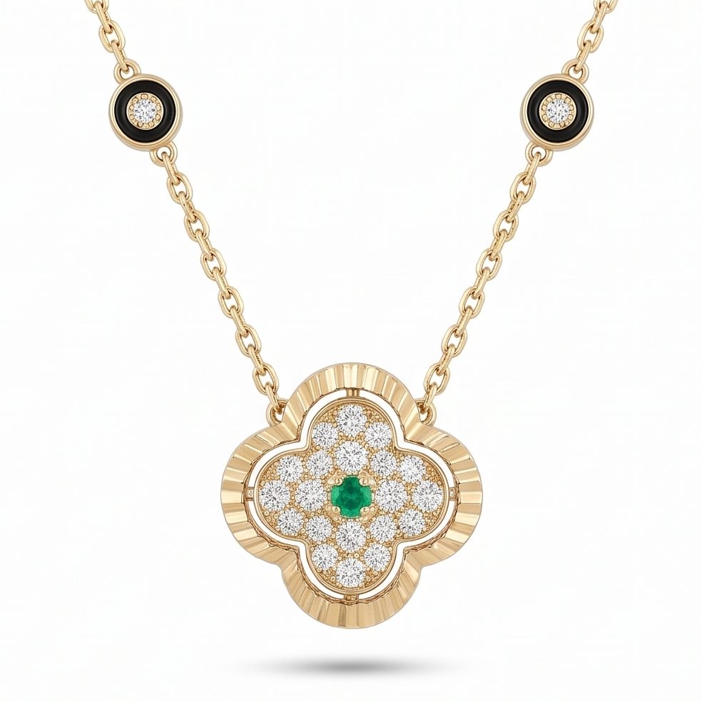 18KT Yellow Gold 0.67 Carat Round Diamond Necklace | Innocence Design N-21230