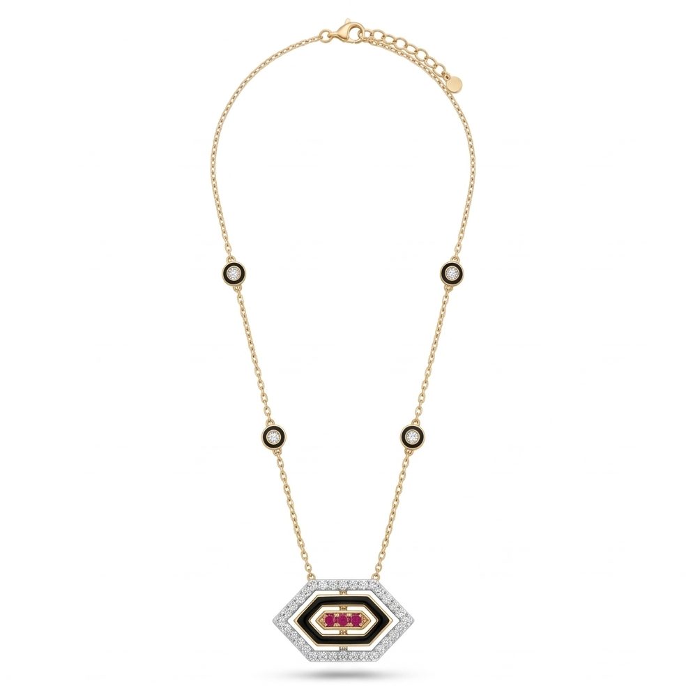 18KT Yellow Gold 0.82 Carat Round Diamond Necklace | Innocence Design N-21229