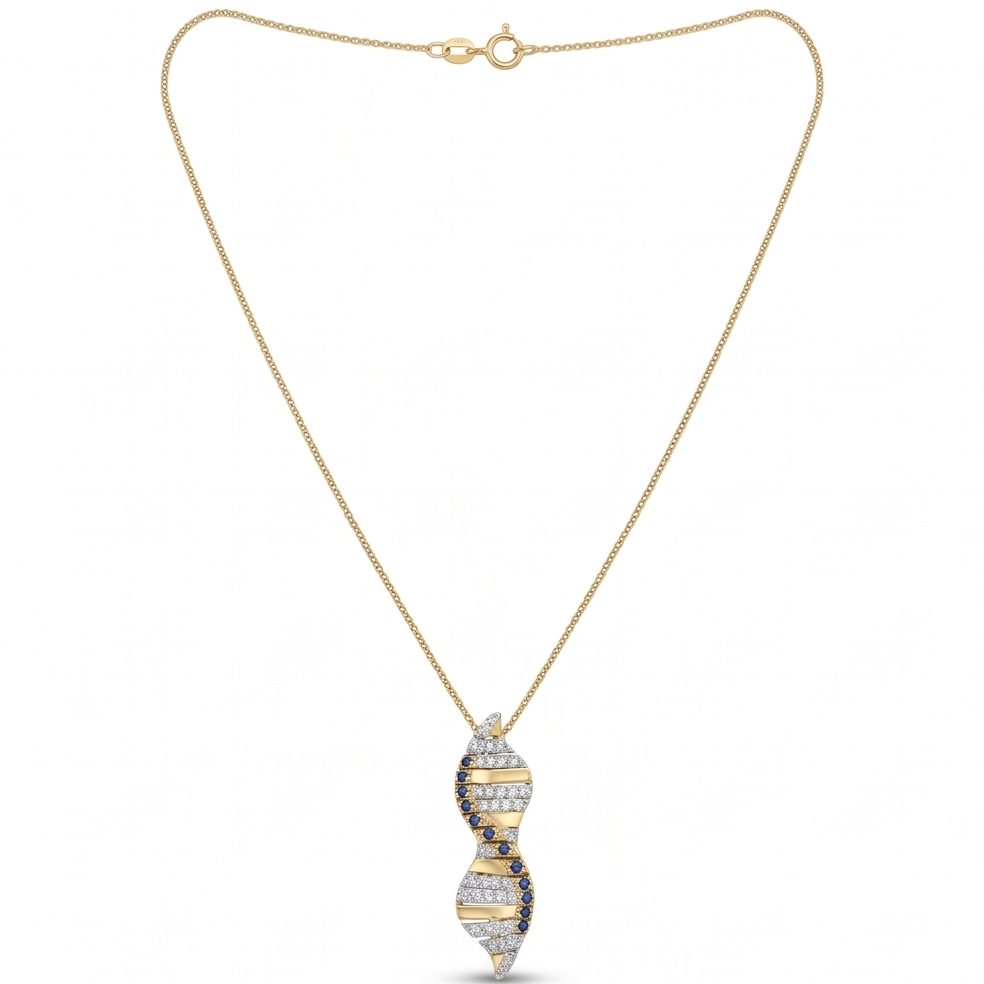 18KT Yellow Gold 0.43 Carat Round Diamond Pendant | Innocence Design PE-21133