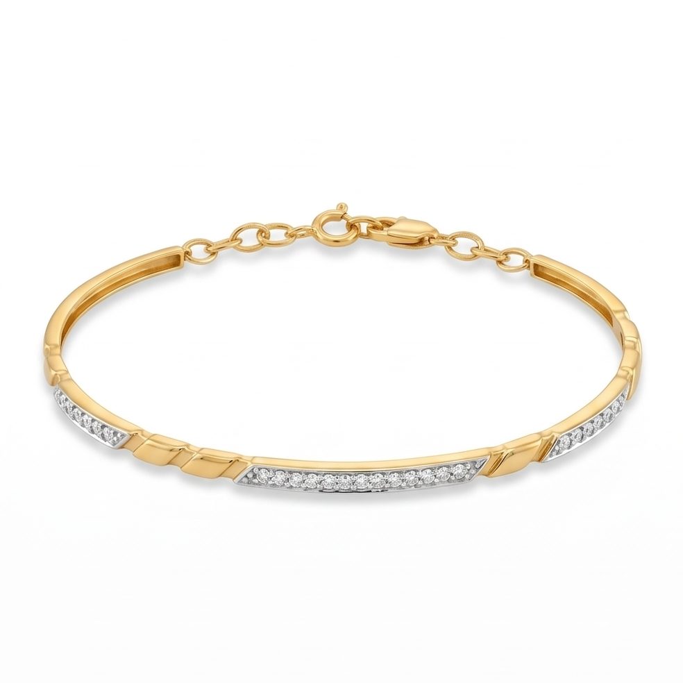 18KT Yellow Gold 0.31 Carat Round Diamond Bracelet | Innocence Design BR10116