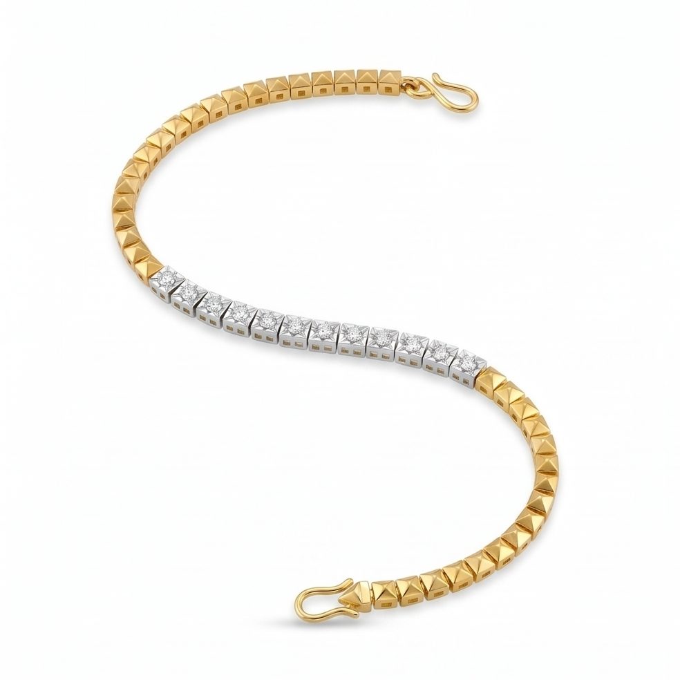 18KT Yellow Gold 0.51 Carat Round Diamond Bracelet | Innocence Design BR10550