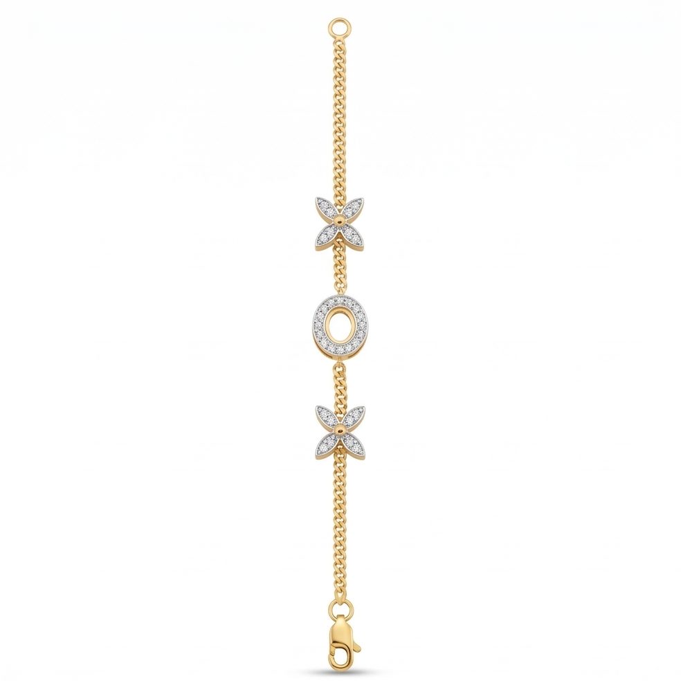 18KT Yellow Gold 0.2 Carat Round Diamond Bracelet | Innocence Design LB-21054