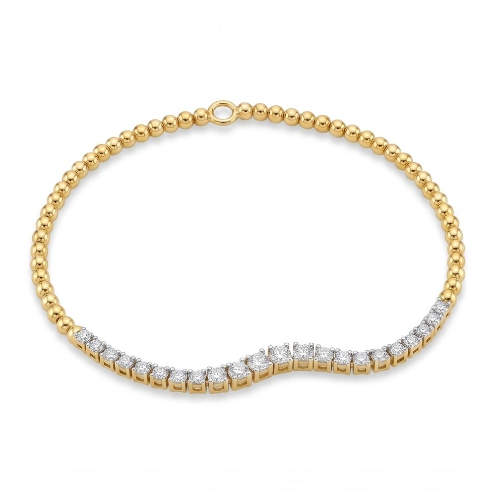 18KT Yellow Gold 1.19 Carat Round Diamond Bracelet | Innocence Design BR10699LGB
